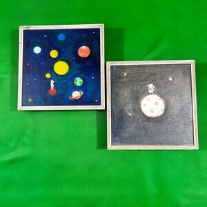A Bear on The Moon & A Bear on Mars Both by Marisa 6 x 6 Prints Oopsy Daisy